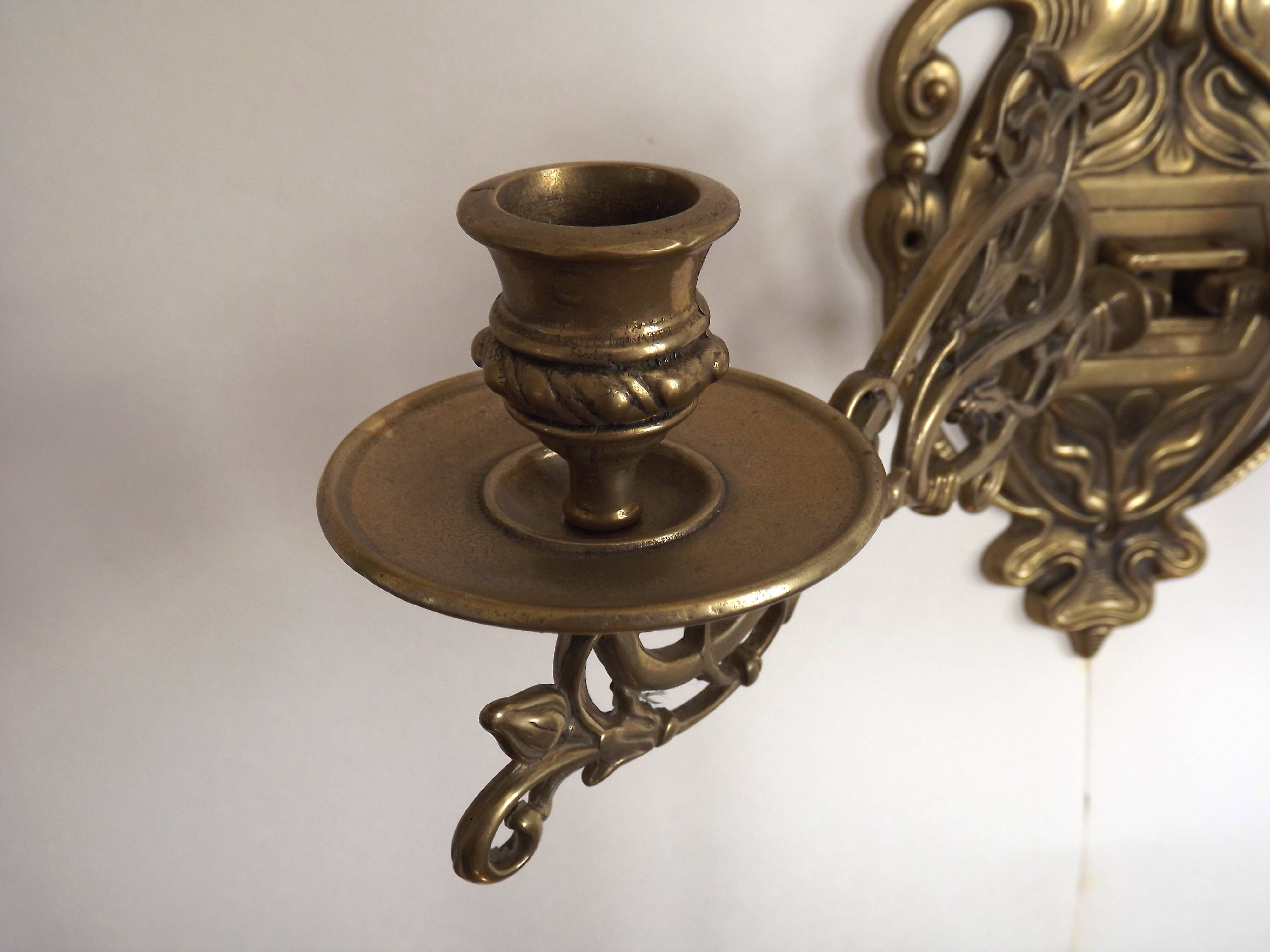 Double candle holder piano wall light in bronze 4874