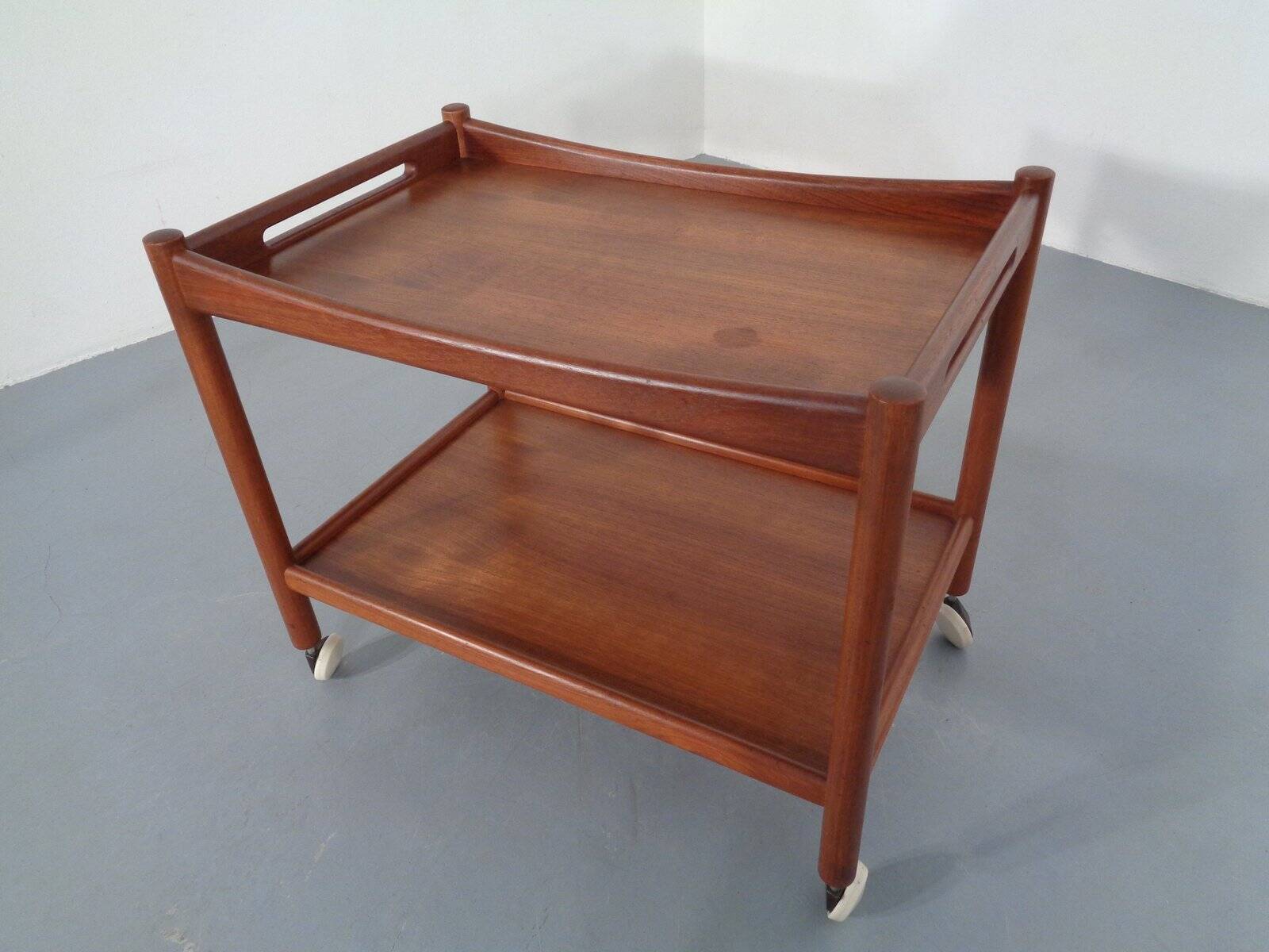 Teak tea cart by Hans J. Wegner for Andreas Tuck, Denmark, 1950s.