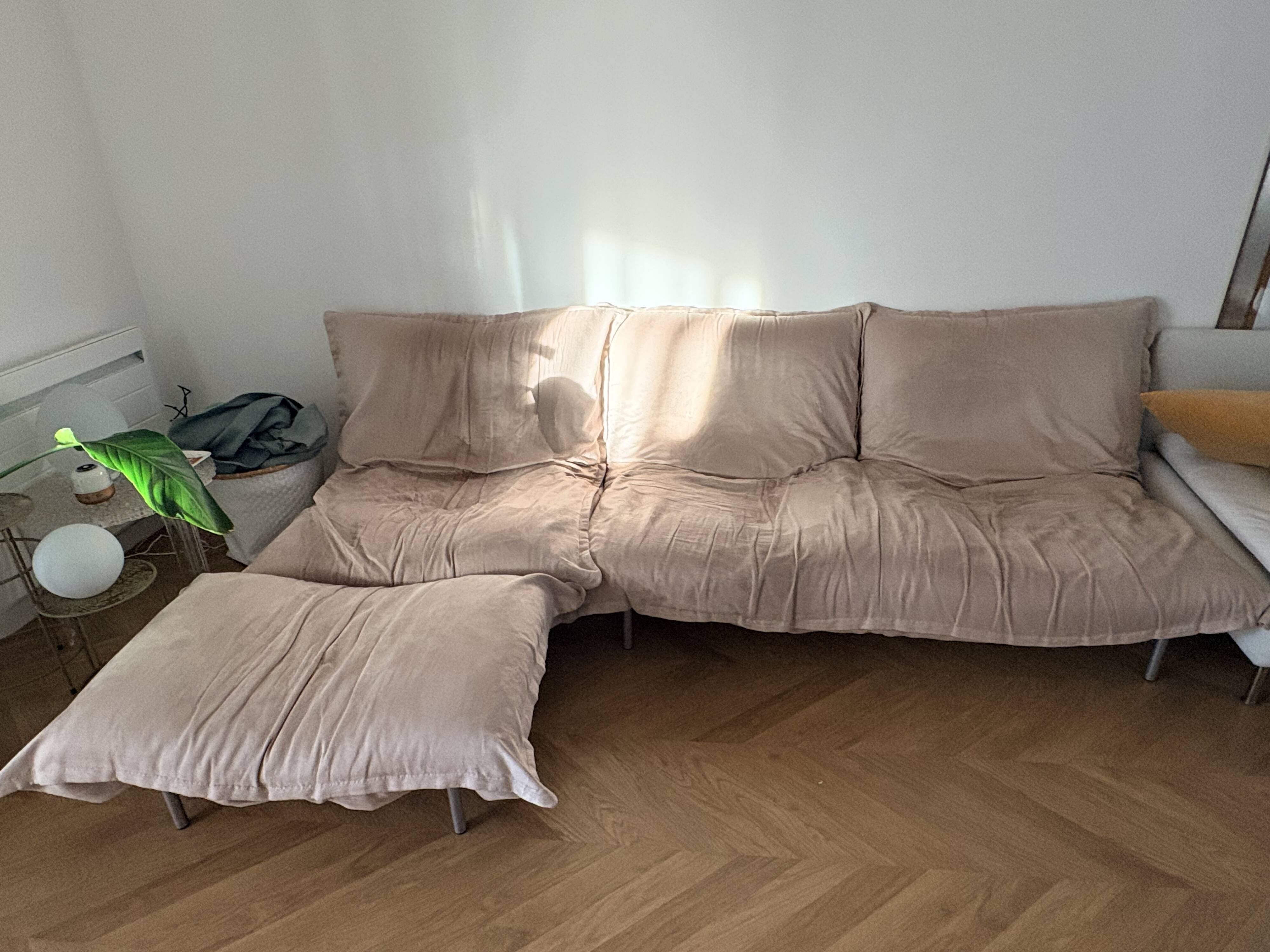 2-seater sofa + armchair + cuddly pouf by Cinna by Pascal Mourgue