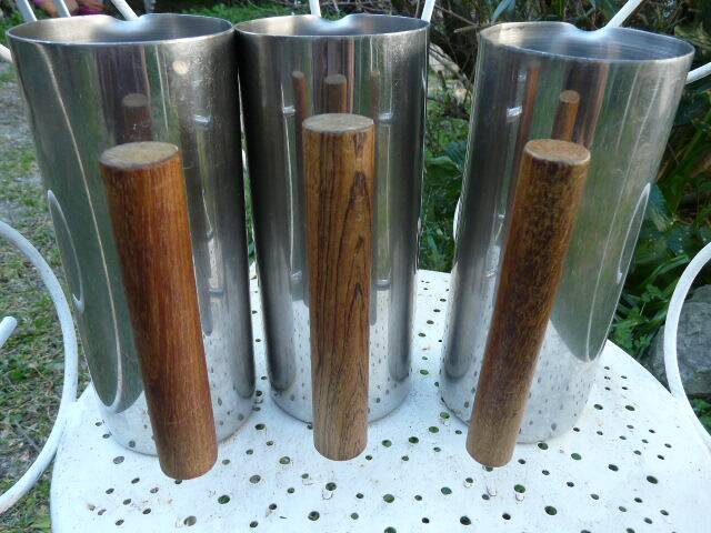 Pichet Guy Degrenne stainless steel and wood Scandinavian style H22cm.