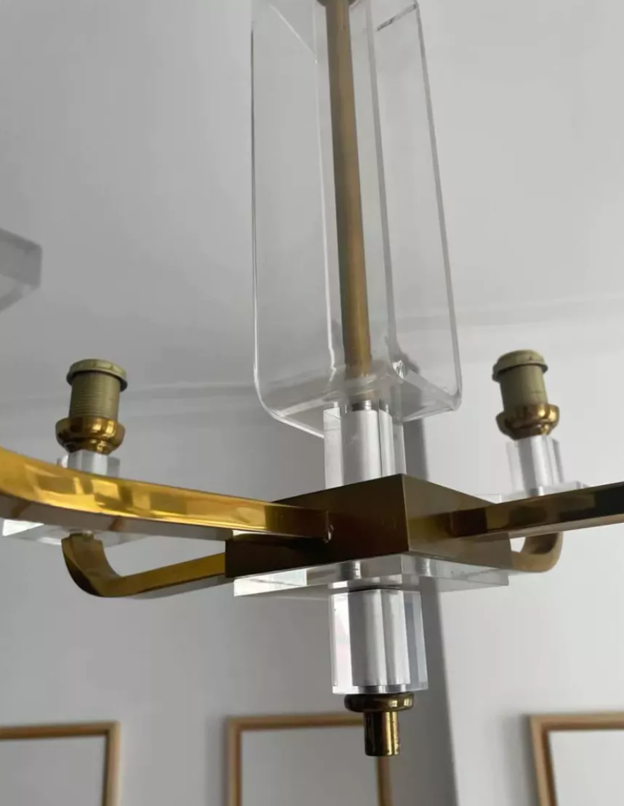 Chandelier in brass France 1970