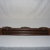 Leather and wood coat hanger