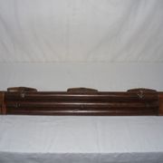 Leather and wood coat hanger