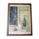 Still life oil on cardboard signed framed under glass