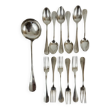 13 couverts en métal argenté Ercuis