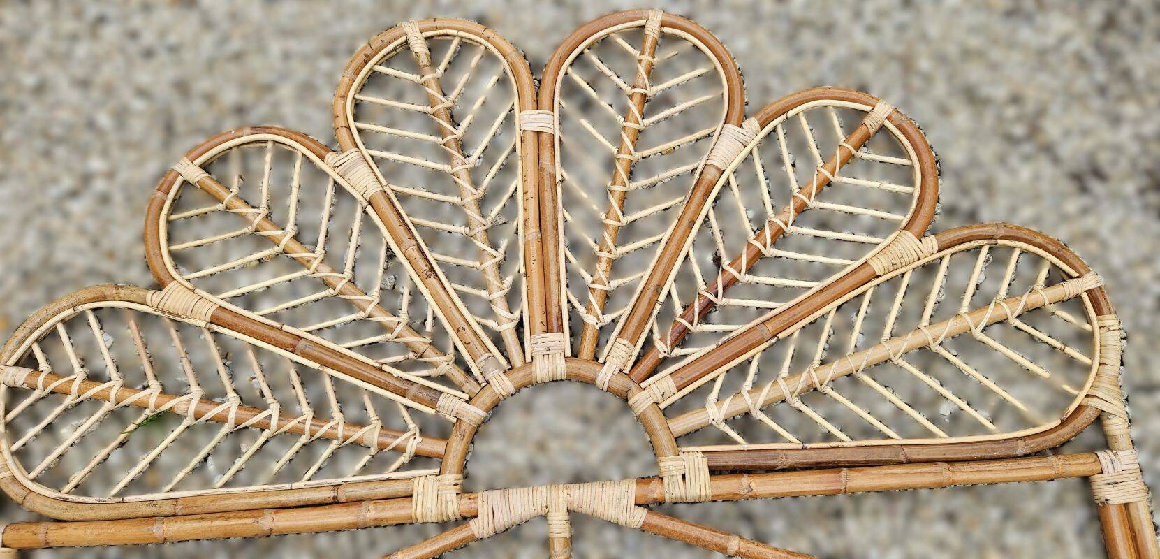 Peacock rattan headboard