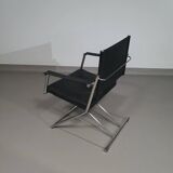 2 leather chrome folding chairs