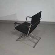2 chaises pliantes en cuir chromé