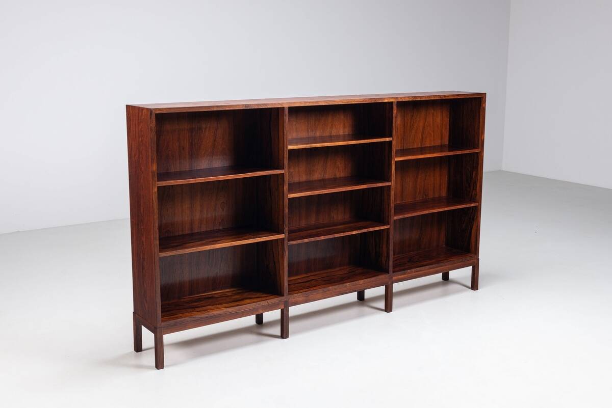Grande bibliothèque scandinave en palissandre, Danemark, 1960.