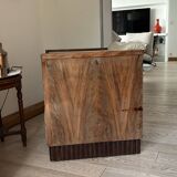 Two armchairs and an Art Deco style pouf