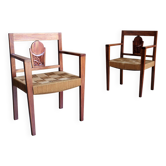 Pair of colonial armchairs, 1950