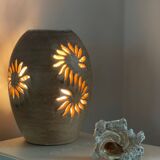 Openwork stoneware lamp, 1970.