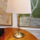 Bergboms brass table lamp, original shade, model B-024, Scandinavian Modern 1960s