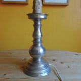 Silver metal candle holder lamp