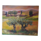 Signed oil painting Tuscan landscape