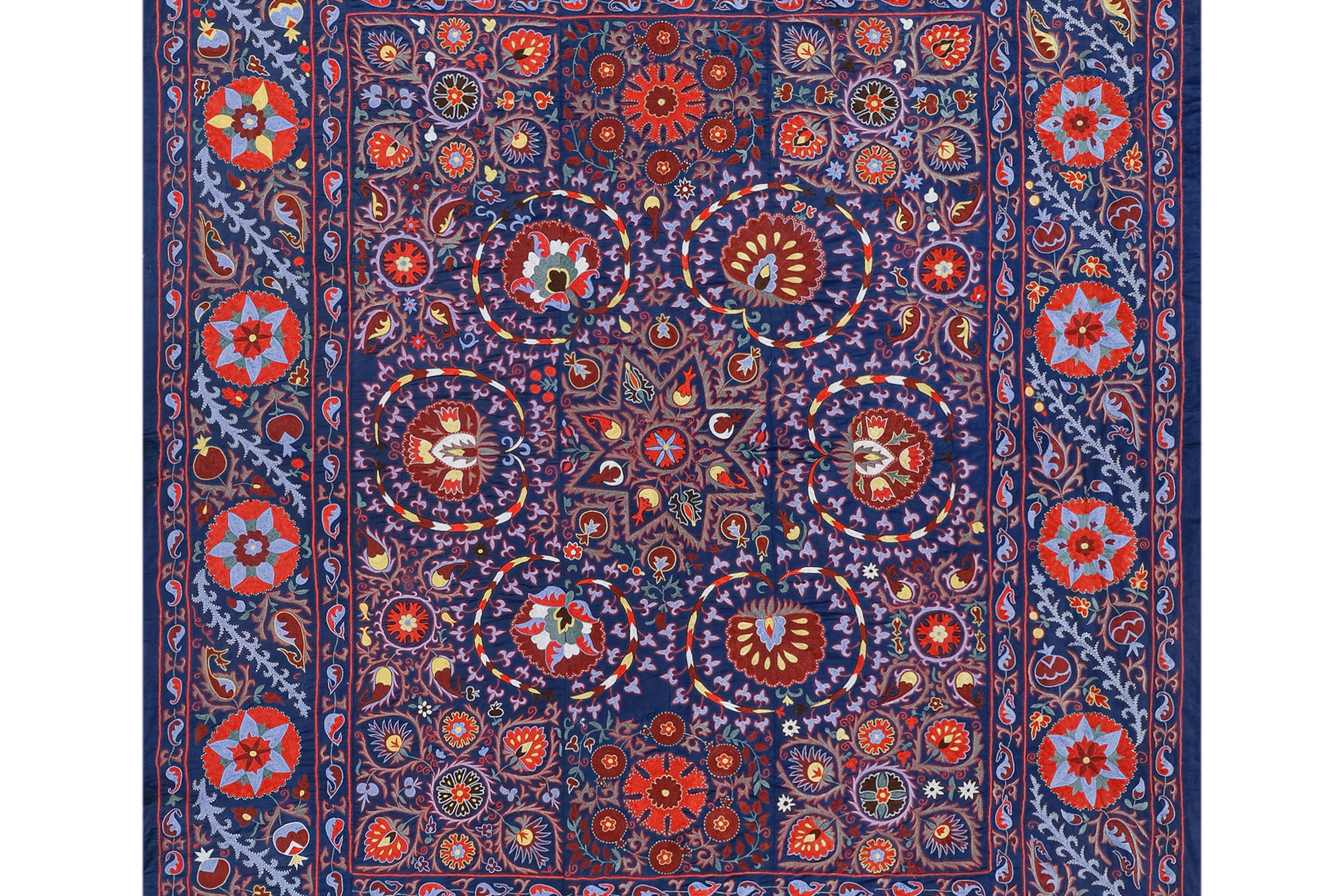 Hand knotted rug, vintage Turkish rug 245x303 cm