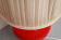 1950s floor lamp in red glass