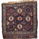 Handmade antique collectible Persian Khamseh bag face 58cm x 67cm 1880s