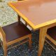 Table en teck formica + 10 chaises style scandinave vintage
