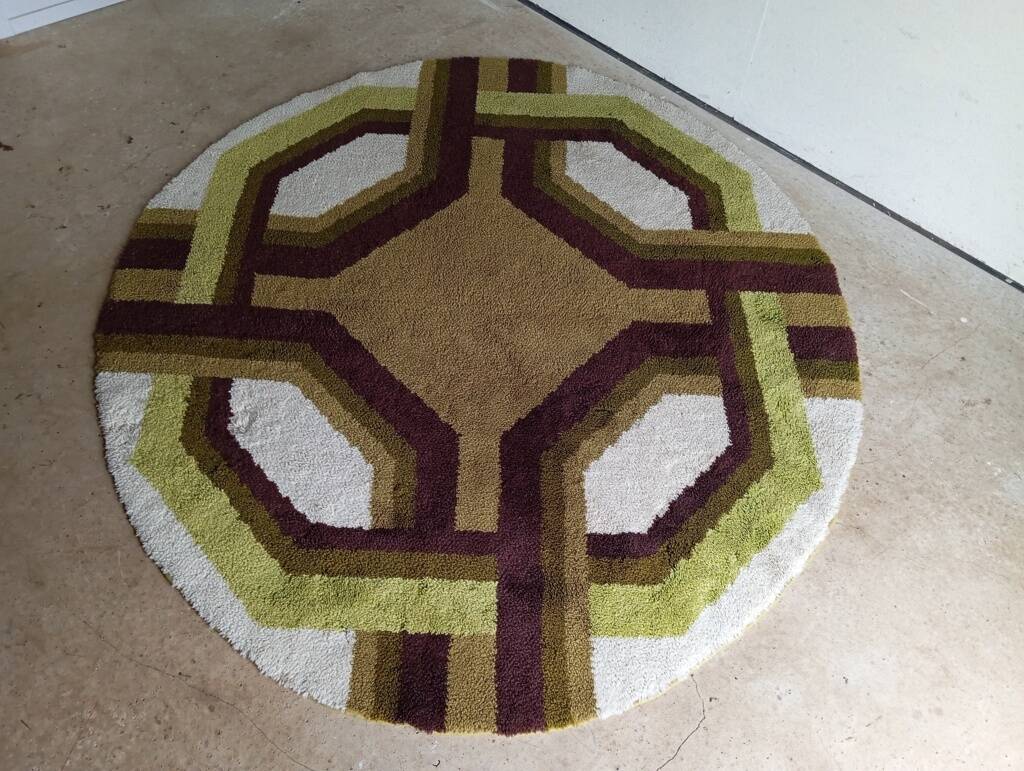 Tapis space age en laine, années 70