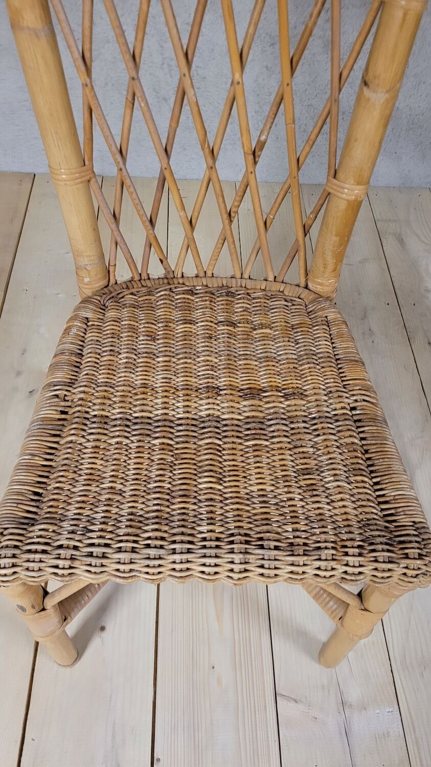 Vintage rattan office chair - 1950s