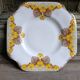 Set of two Caversham trios (cup, saucer and squared plate) , England, 1940s