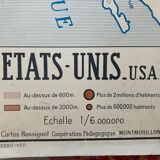 Carte scolaire Rossignol USA URSS, années 60