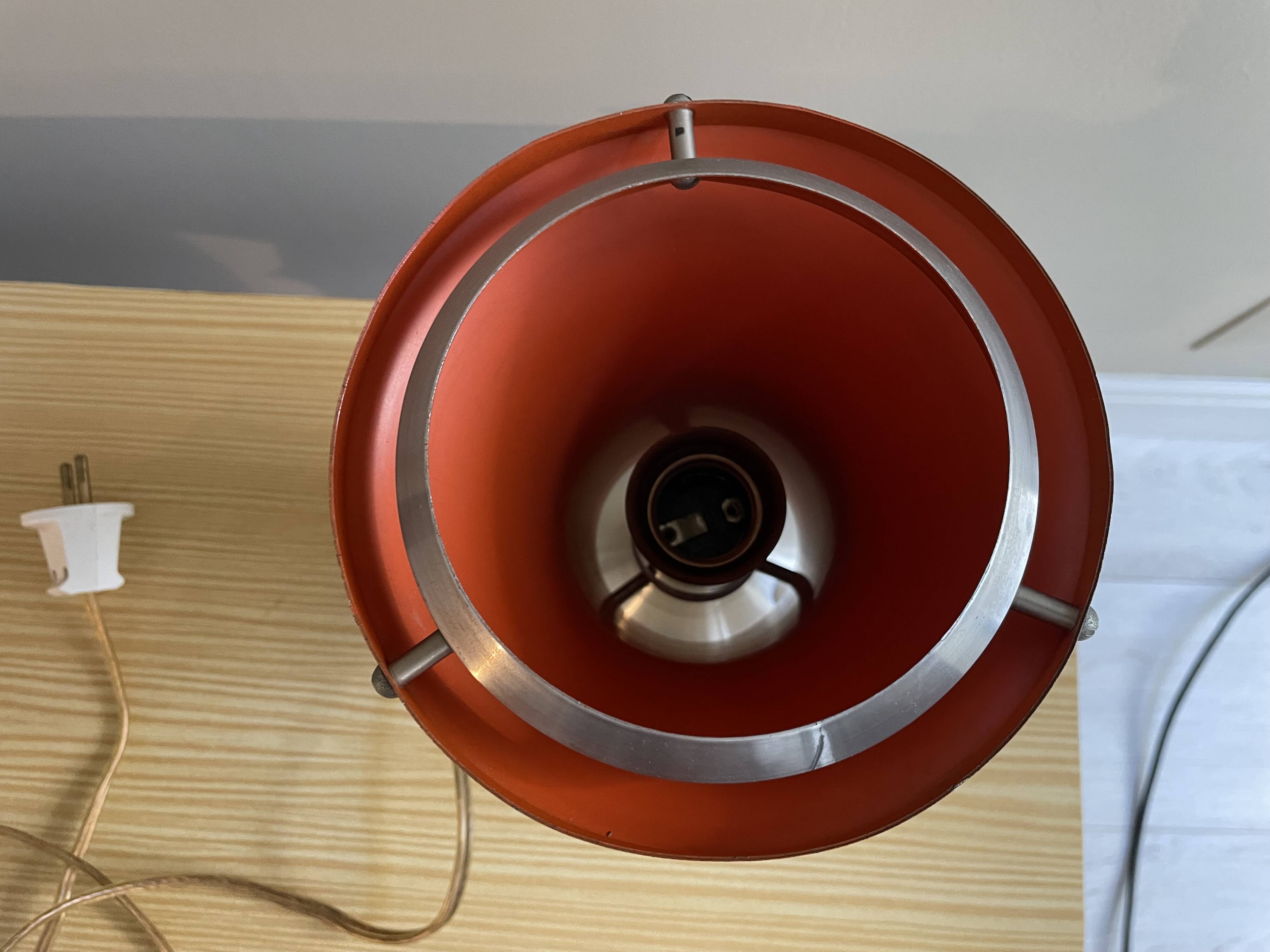 Lampe de table Space Age noire et orange