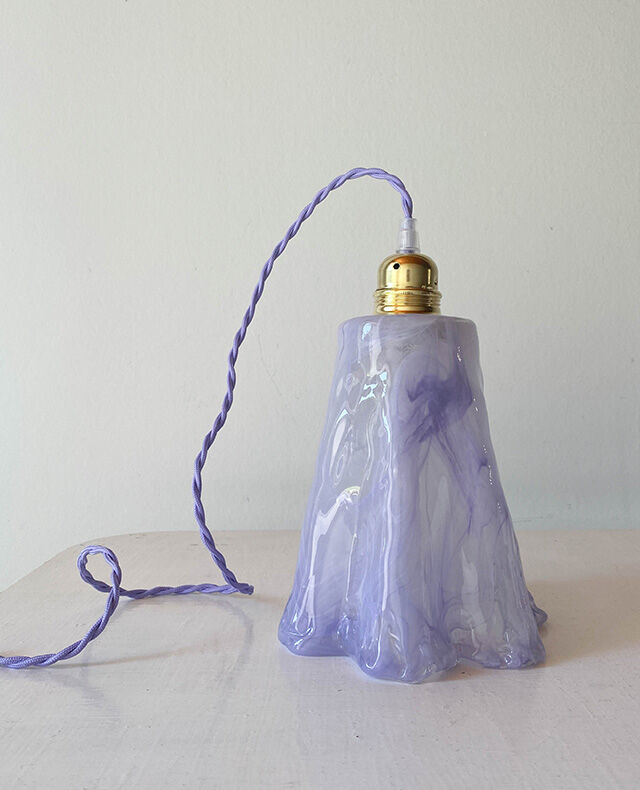Lilac glass globe suspension