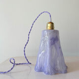 Lilac glass globe suspension