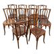 10 varnished patterned bistro chairs
