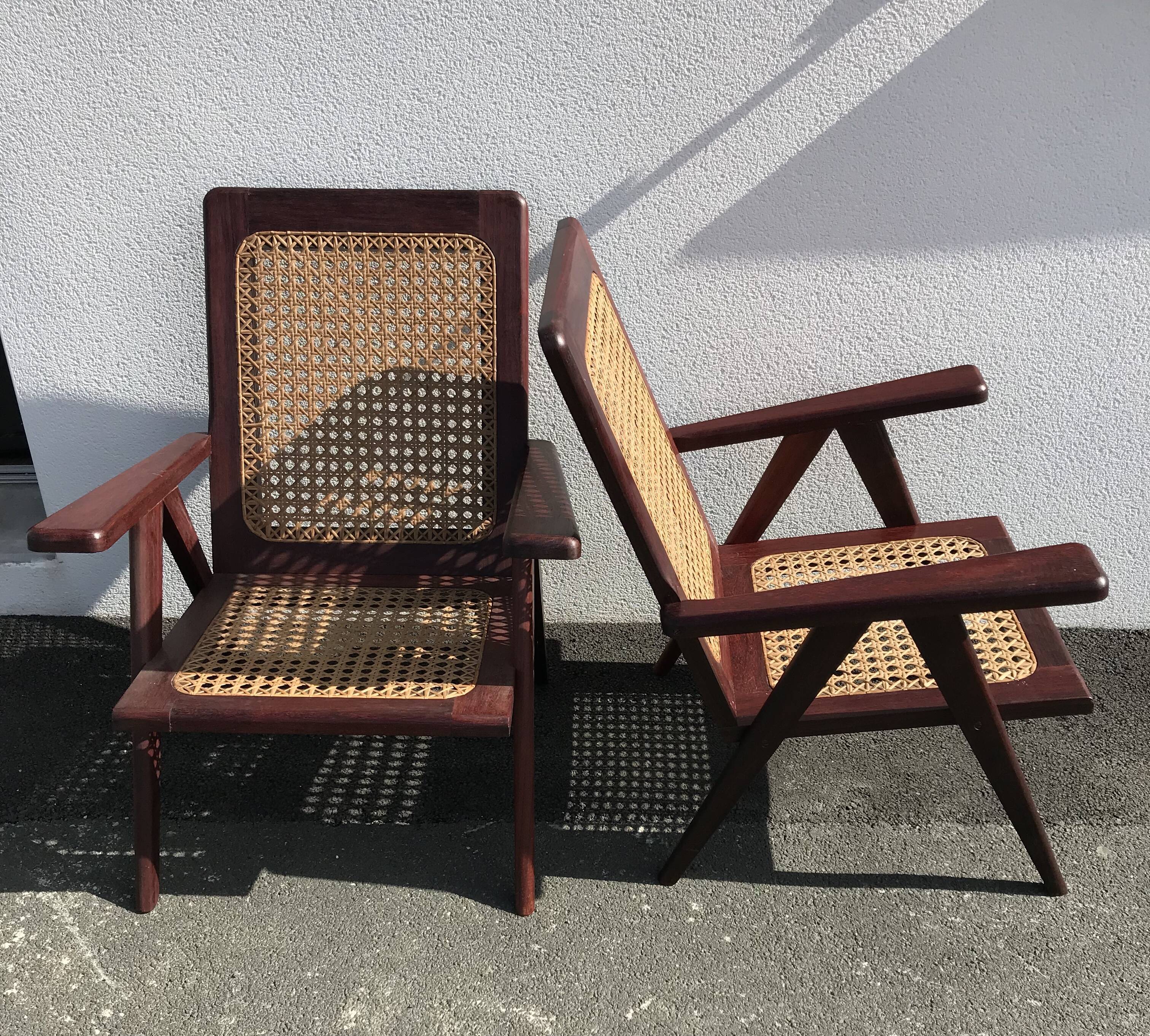 Exotic wooden antique armchairs