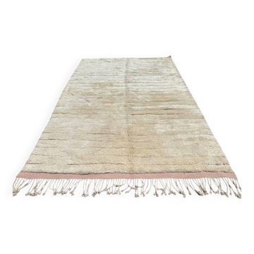 Ecru and beige Moroccan Mrirt rug 350x250 cm – textured minimalist design