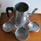 Old complete aluminum coffee maker le trèfle bakelite handle