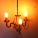 Bronze chandelier, 3-arm bronze pendant light, living room light.