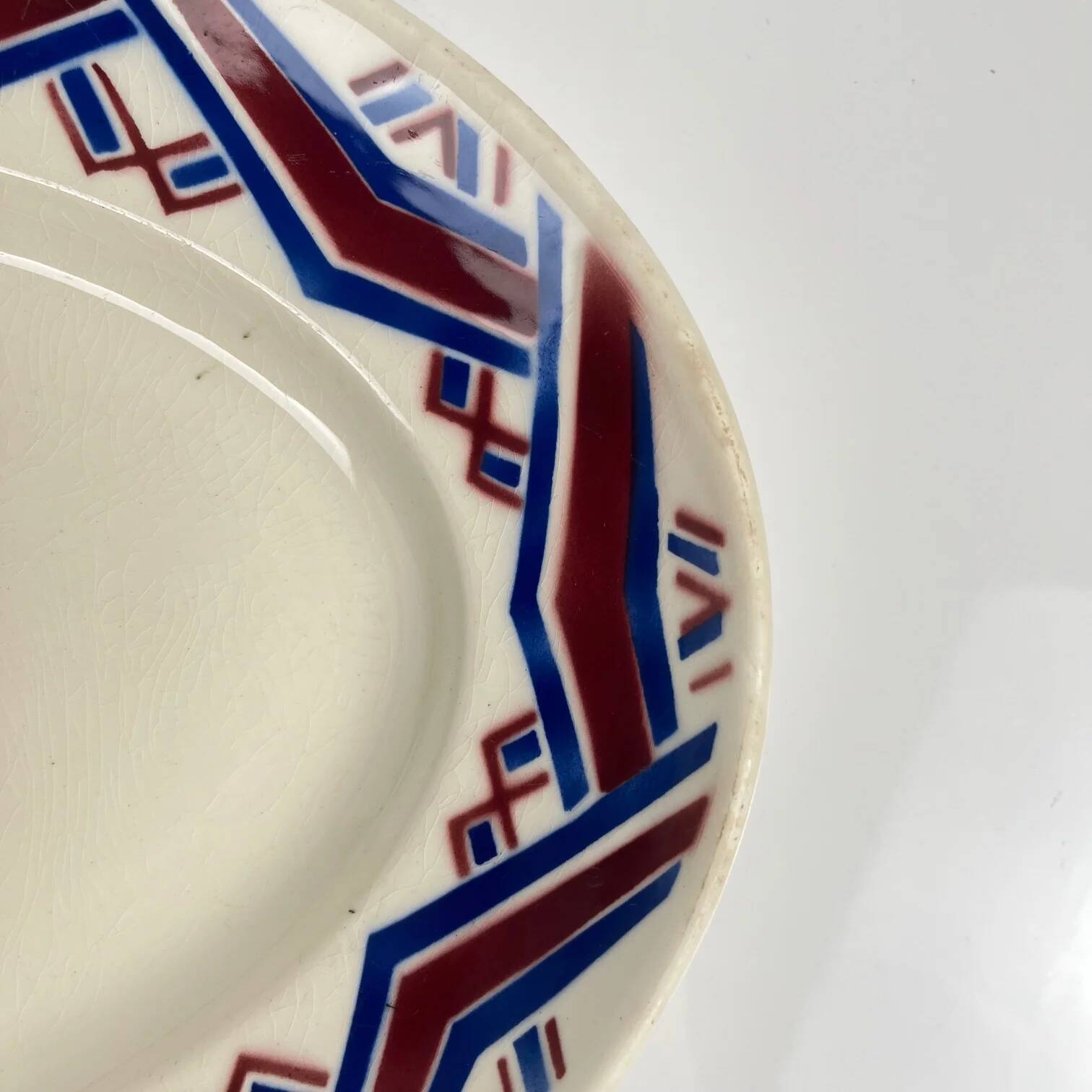Antique oval plate "Babylon", Badonviller, 1900