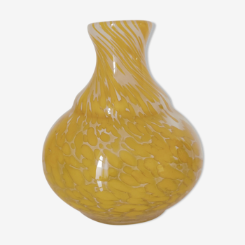 Glassware speckled orange vase