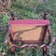 Armchair Voltaire or shepherdess and foot rest in pink velvet Louis XVI
