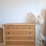 Rattan chest of drawers circa 1970 - Dal Vera