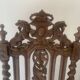 Pair of 2 Henri II neo-renaissance carved lion head chairs