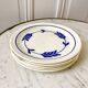 set of 5 dessert plates in Terre de Fer Salins model Jenny early 20th century