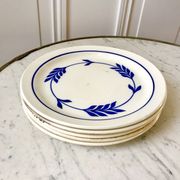 set of 5 dessert plates in Terre de Fer Salins model Jenny early 20th century