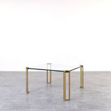 Hollywood Regency Brass and Glass Coffee Tables by Peter Ghyczy, 1970s, Set