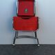 Chaise haute baby flash 1960 chromé et bois rouge