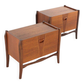 Ensemble de 2 tables de nuit 'Putte' - design néerlandais milieu du siècle en teck