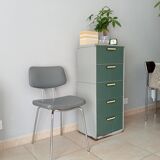 Chaise vintage en skaï et chrome années 50