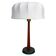 Mid-century teak and cotton table lamp by Einar Bäckström, Sweden, 1950s.