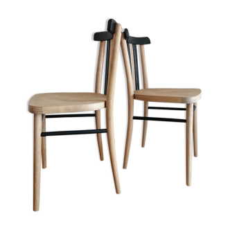 Bistro chairs in light and black wood