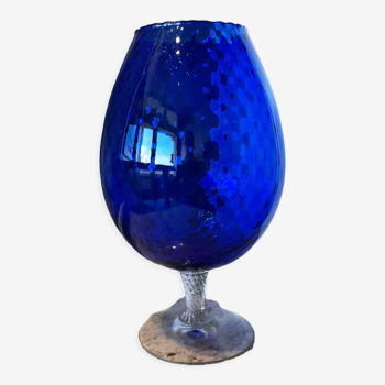 Blue standing vase in Empoli glass