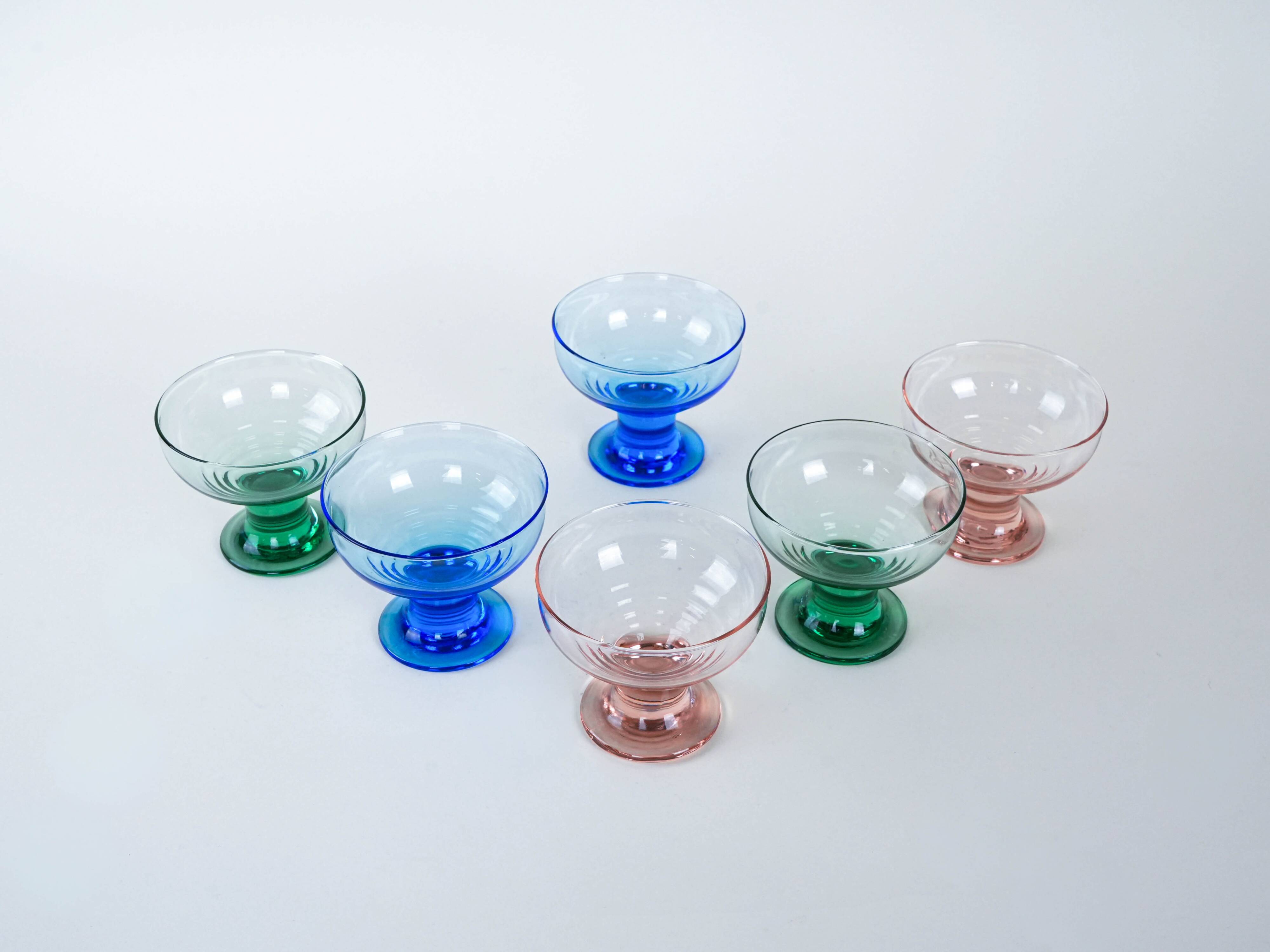 Set of dessert bowls, Italian design, 1970s, production: Italy